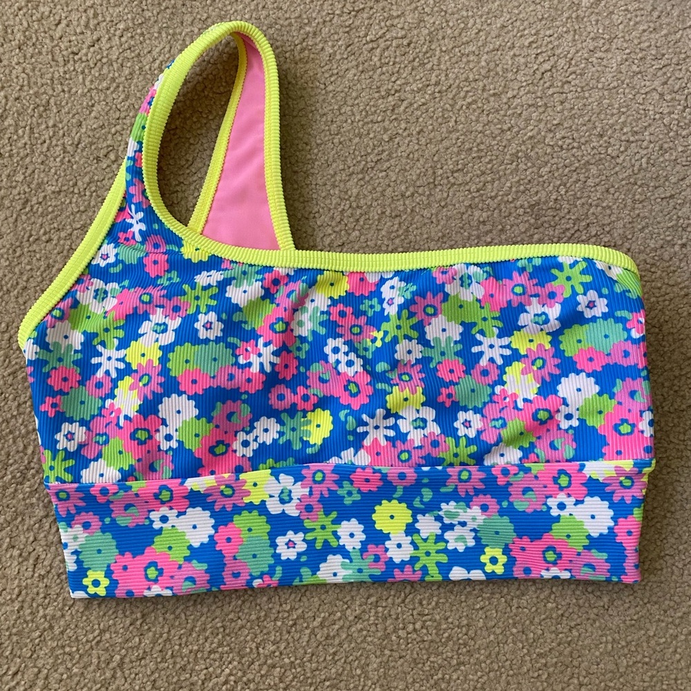 LainSnow Neon Floral size XS one shoulder top